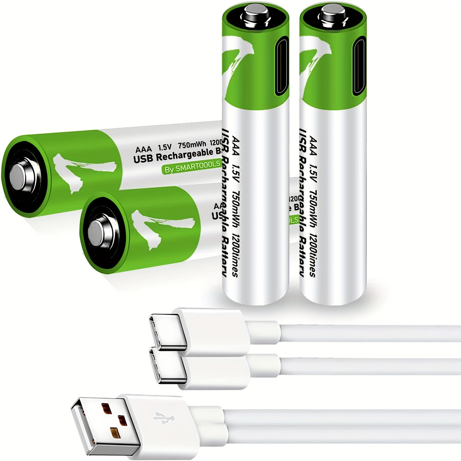 10x Piles rechargeables AA mignon (AA) avec prise micro-USB
