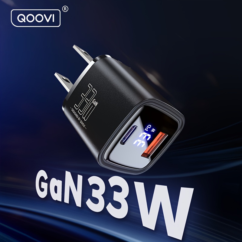 TRAVEL QUAD GaN 4 Ports 100W Charger with USB PD and QC 3.0 in Black (