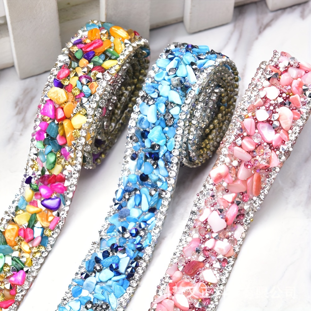 Rhinestones Glitter Rope, Crystal Rhinestone Rope Shiny Rhinestone  Rhinestones Rope Decoration 6mm / 0.2in Rhinestone Rope for DIY Sewing