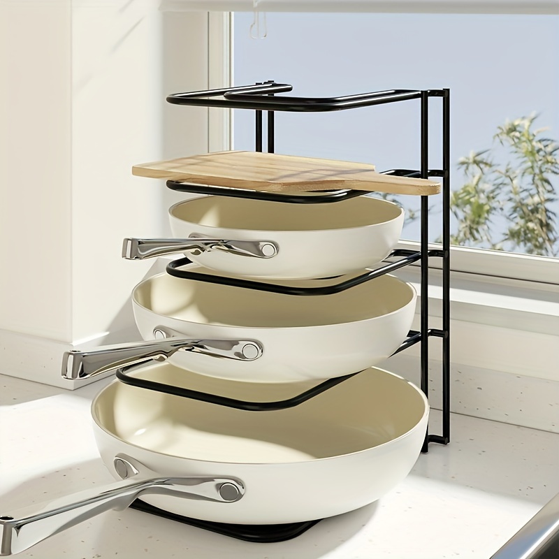 Hanging Pan Organizer with Lid Storage Black - SWS-PO21BN