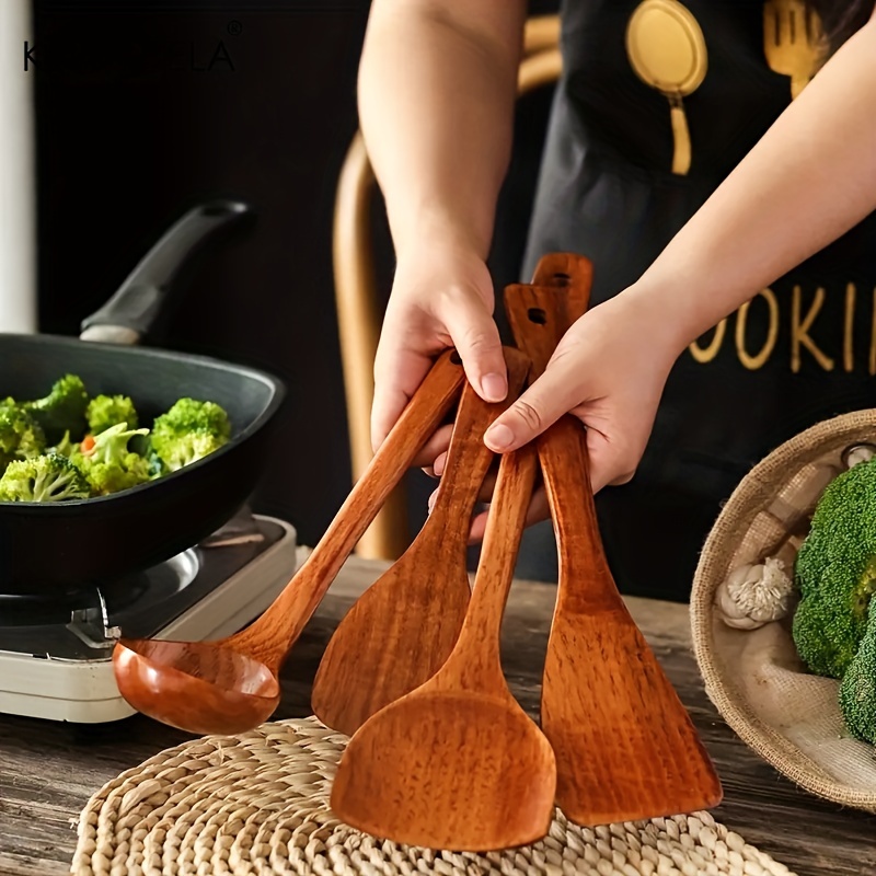 13PCS Kitchen Wooden Cooking Kitchen Utensils Household Wooden Spoon Cookware  Set Cooking Non-Stick Pan Eco-Friendly Kitchenware - AliExpress