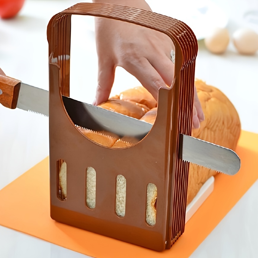 Bread Slicers Guide for Homemade Bread Adjustable & Foldable Hand Loaf Cakes Cutter Folding Bagel Toast Slicing Machine Sandwich Maker with 4 Slice