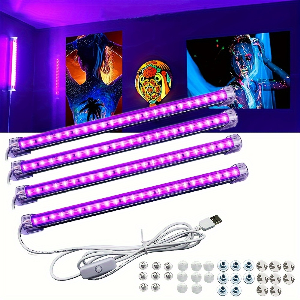 Rechargeable Black Lights For Glow Party Halloween Battery Powered