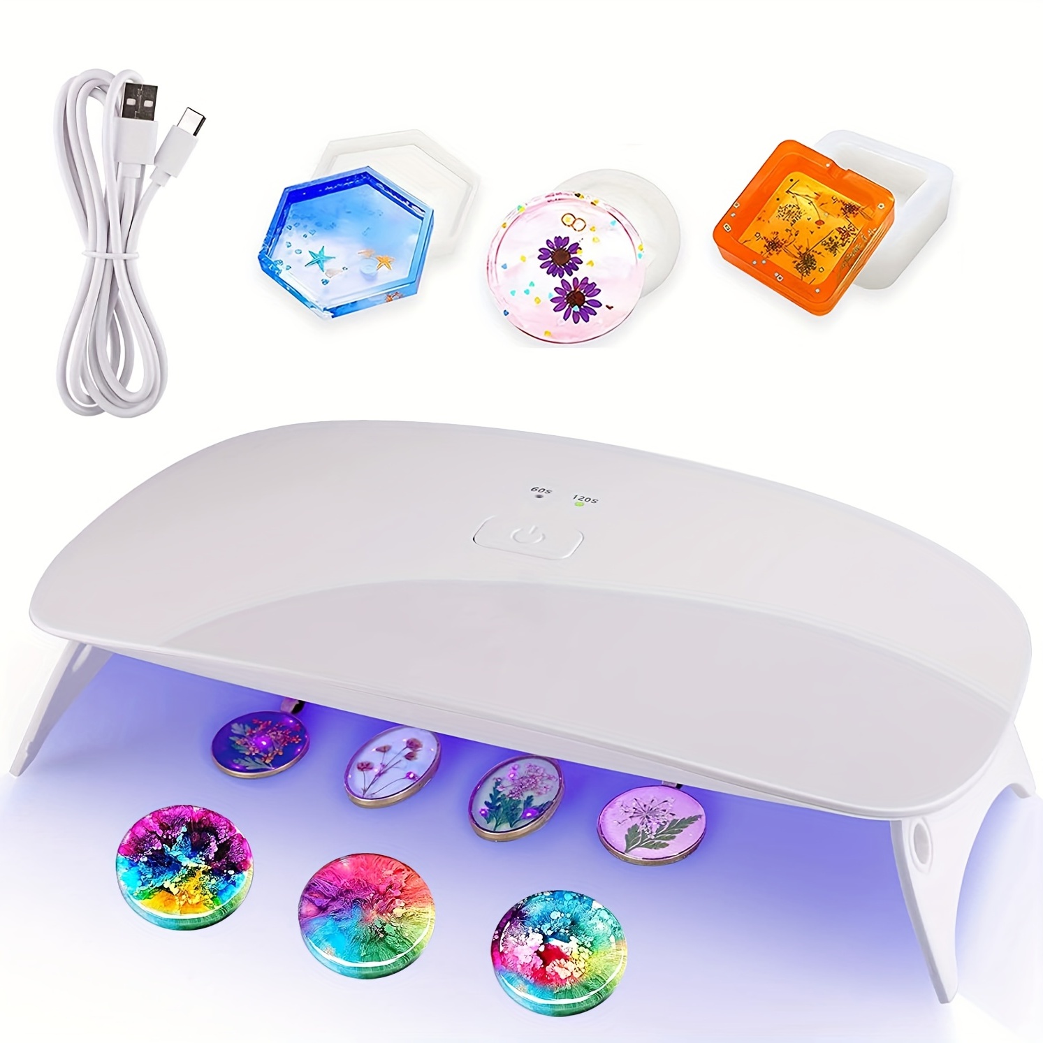 I0DO UV Lamp for Resin,UV Light for Loca Glue,Uv Resin Light for Jewelry,Led Cure Light,UV Curing Machine Light Box