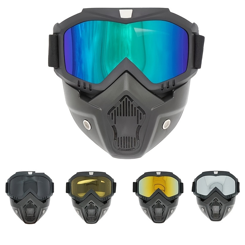 Casco Integral Fast 3 En 1 Máscara Gafas Extraíbles: Versión - Temu