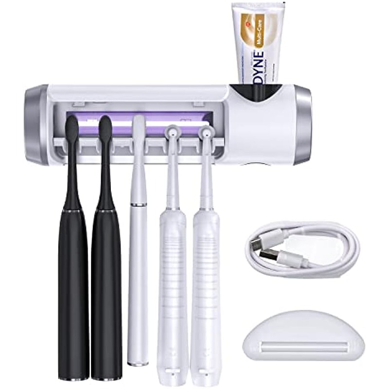 Acquista Sterilizzatore per spazzolino da denti con luce UV a energia  solare, porta spazzolino, dispenser automatico per spremi dentifricio