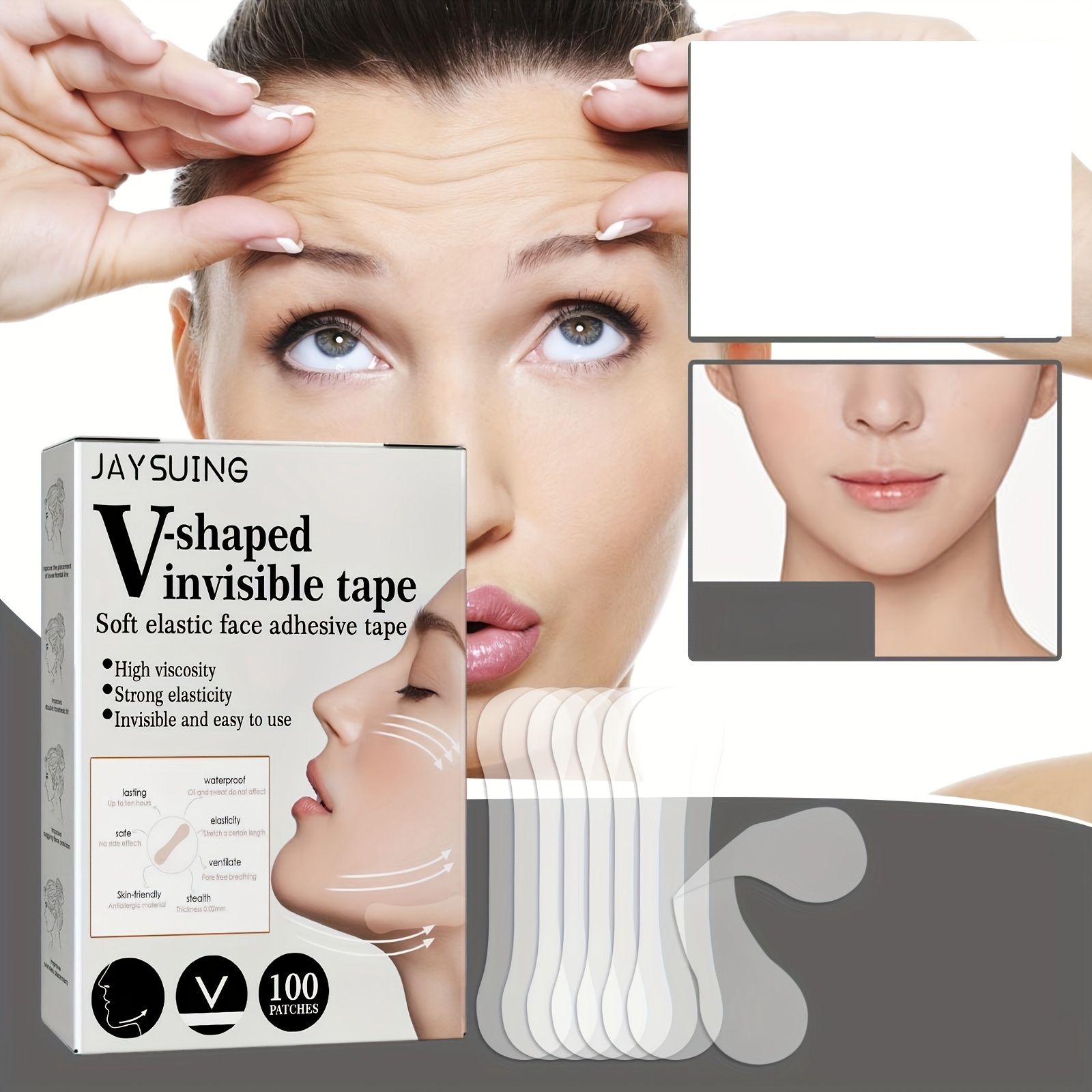Cheap West&Month 40 Patch Soft Elastic Face Adhesive Tape V-shaped