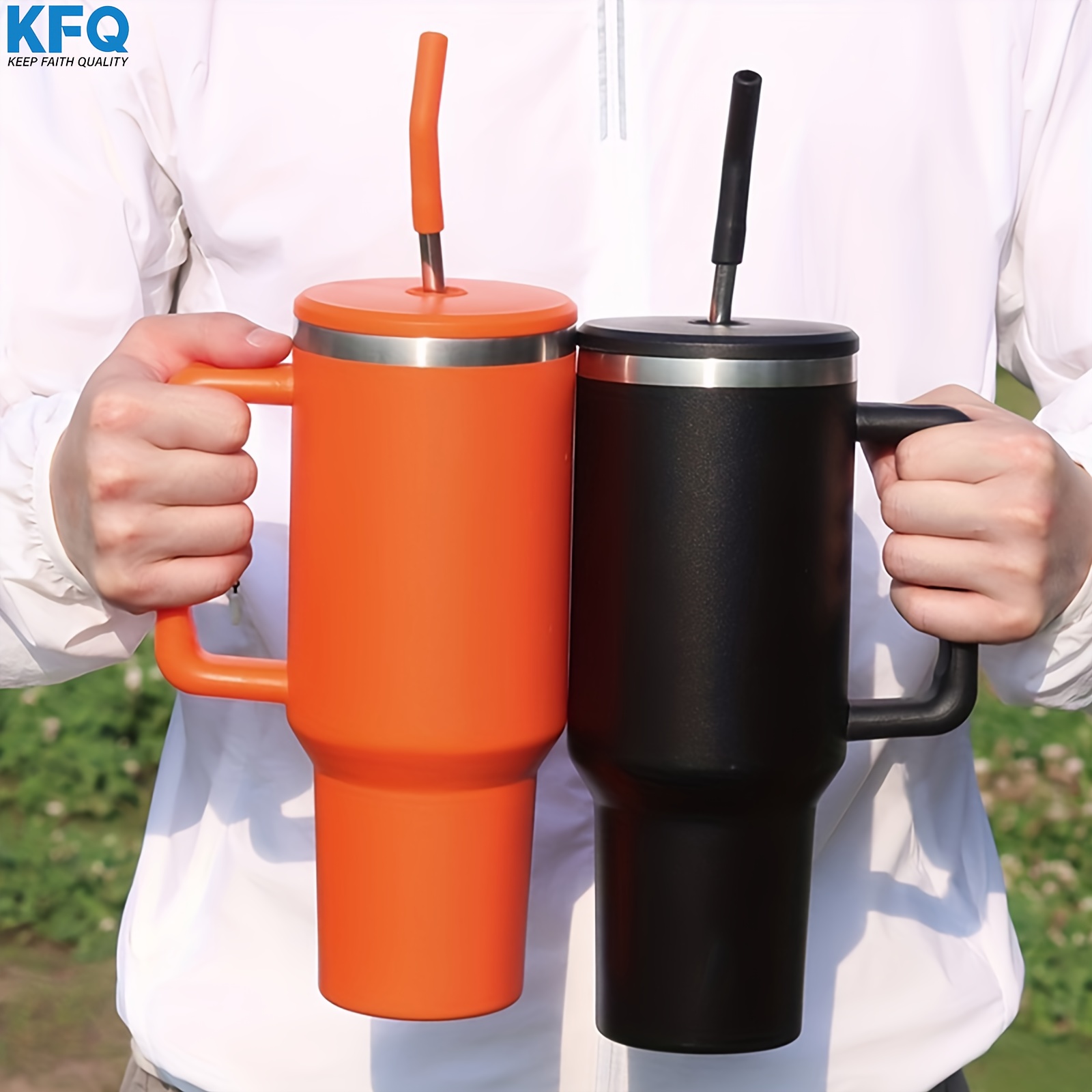 1pcs DKP 40oz Large Capacity Tumbler Water Bottle With Handle And Straw  Lid, Insulated Reusable Stainless Steel Water Bottles Travel Mug Coffee Cup  Car Cup Water Cup Cup For Men Women Outdoor