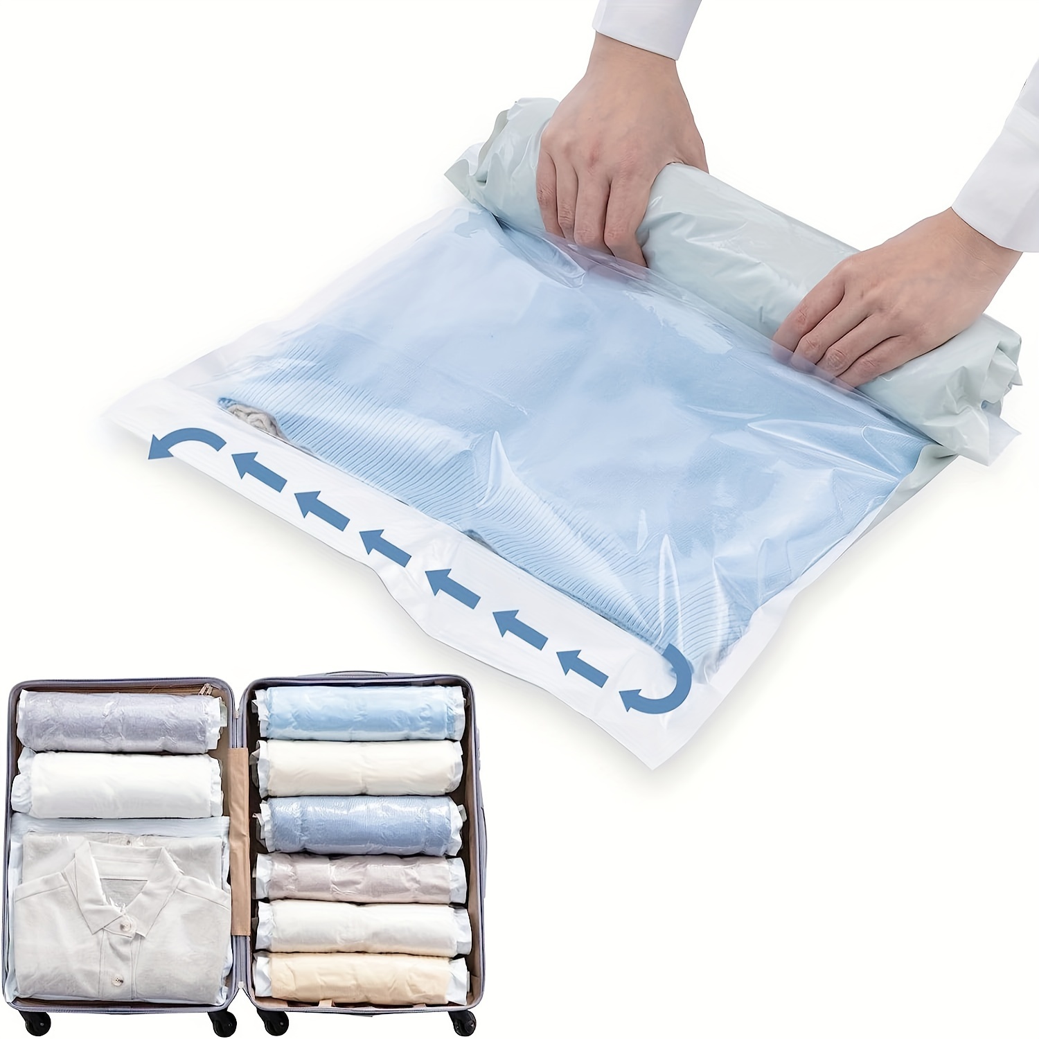 Hand Roll Vacuum Compression Storage Bags Dustproof Sealed - Temu