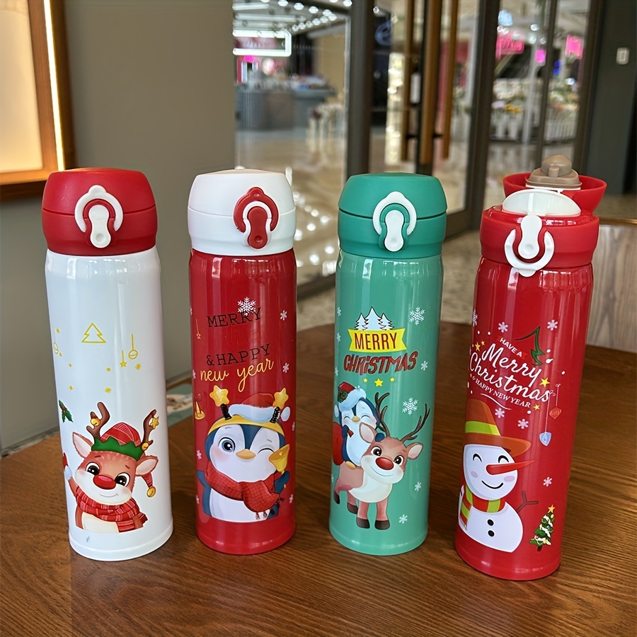 Christmas Sports Water Bottle Cute Xmas Tree Water Cups - Temu