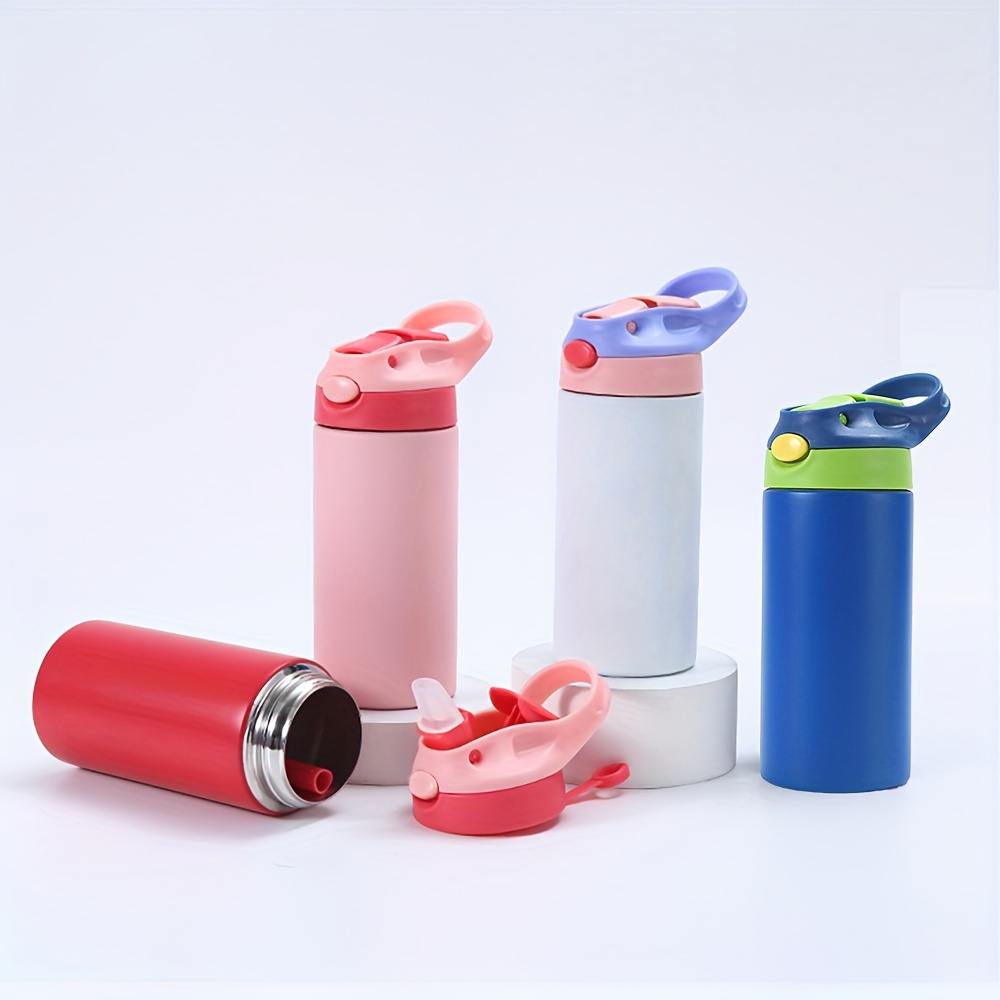 500ml Cartoon Stainless Steel 316 Vacuum Flask With Straw Two Lids Portable  Kids Thermos Mug Travel Thermal Water Bottle Tumbler