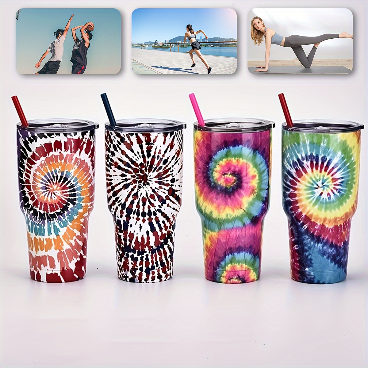 Tie Dye Gnome Tumbler, Personalized Tumbler, Double Wall Insulated, Gift,  Tumbler With Lid & Straw, Custom Tumbler 