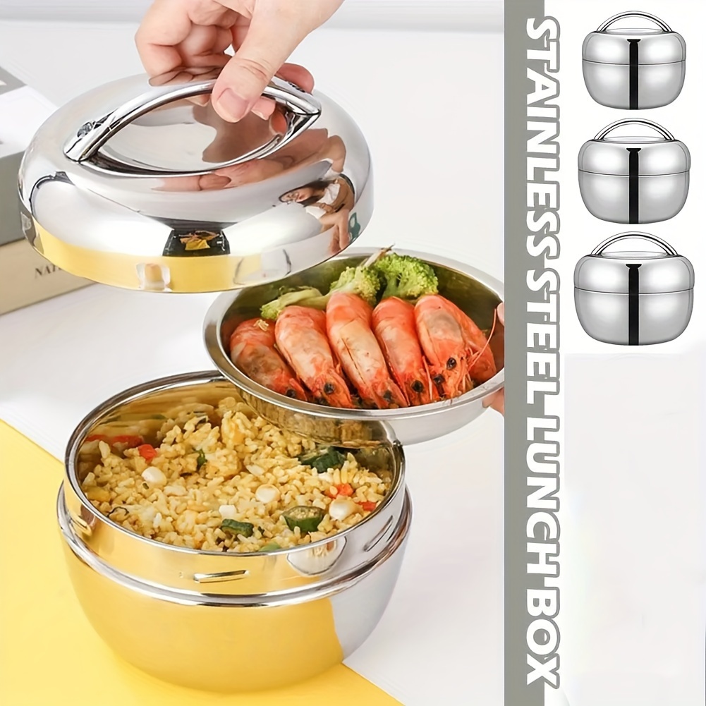 NEW Vacuum Insulated Stainless Steel 3 Layer Bento Lunch Box Insulated –  Aimex Australia