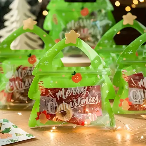 Laser Christmas Zipper Ziplock Bags Snacks Candy Biscuits - Temu