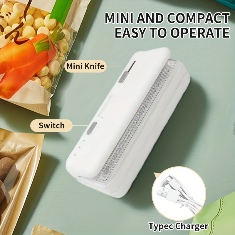 Portable Mini Heat Sealer For Food Bags - Thermal Plastic Bag Closure For  Freshness - Easy To Use Packing Kitchen Accessory