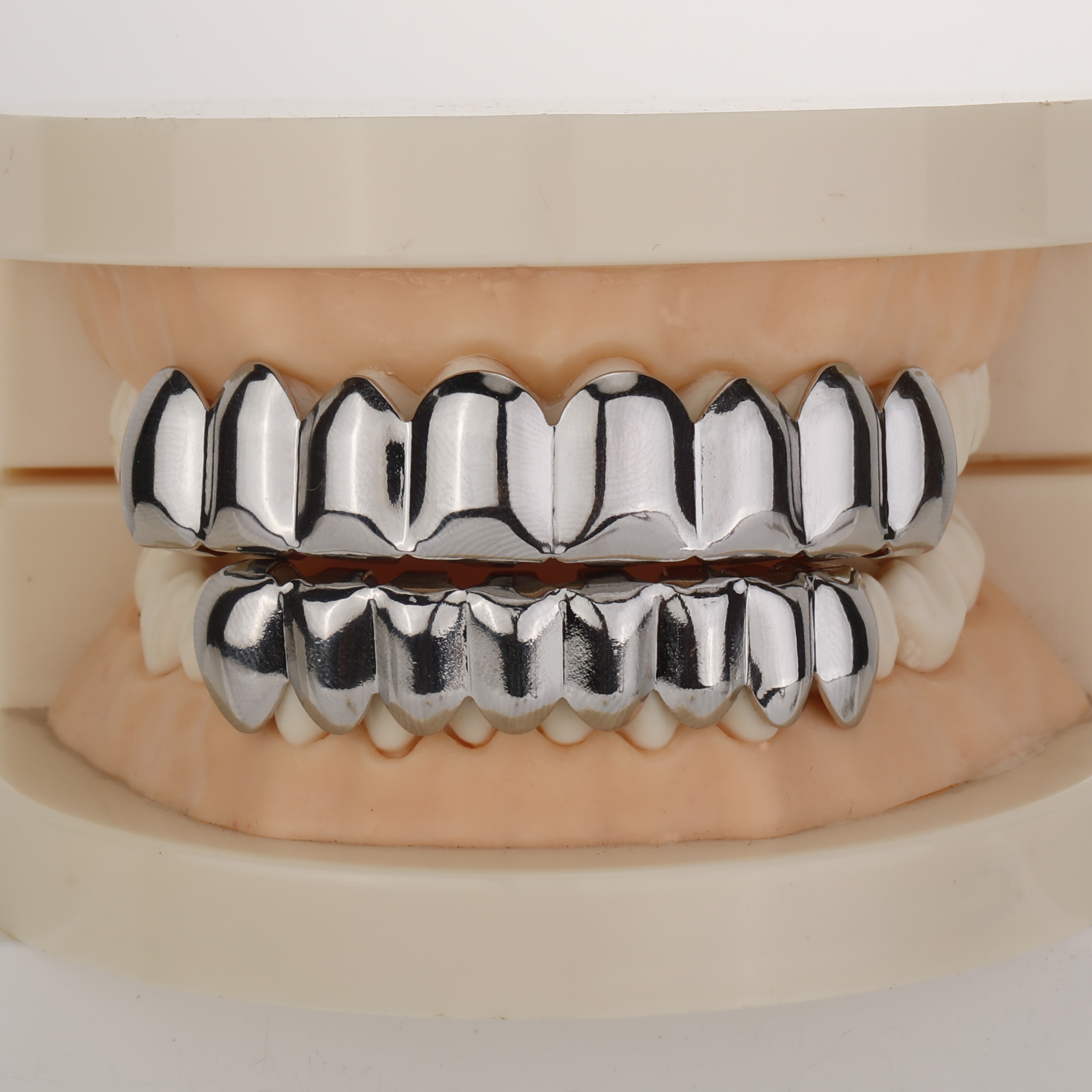 Grillz TOP ou BOTTOM 6 Argenté ou Doré (OPEN ou SIMPLE)