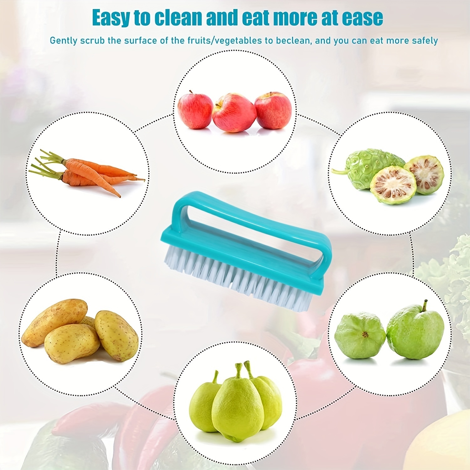 2 Pc Vegetable Cleaning Brush Potato Peeler Shred Scrub Fruit Cleaner  Scrubber