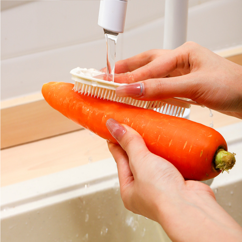 3Pack Vegetable Brush Potato Scrubber Brush Vegetable Brush Scrubber for Food Flexible Bristles Kitchen Brush for Fruits, Potatoes, Carrots Kitchen