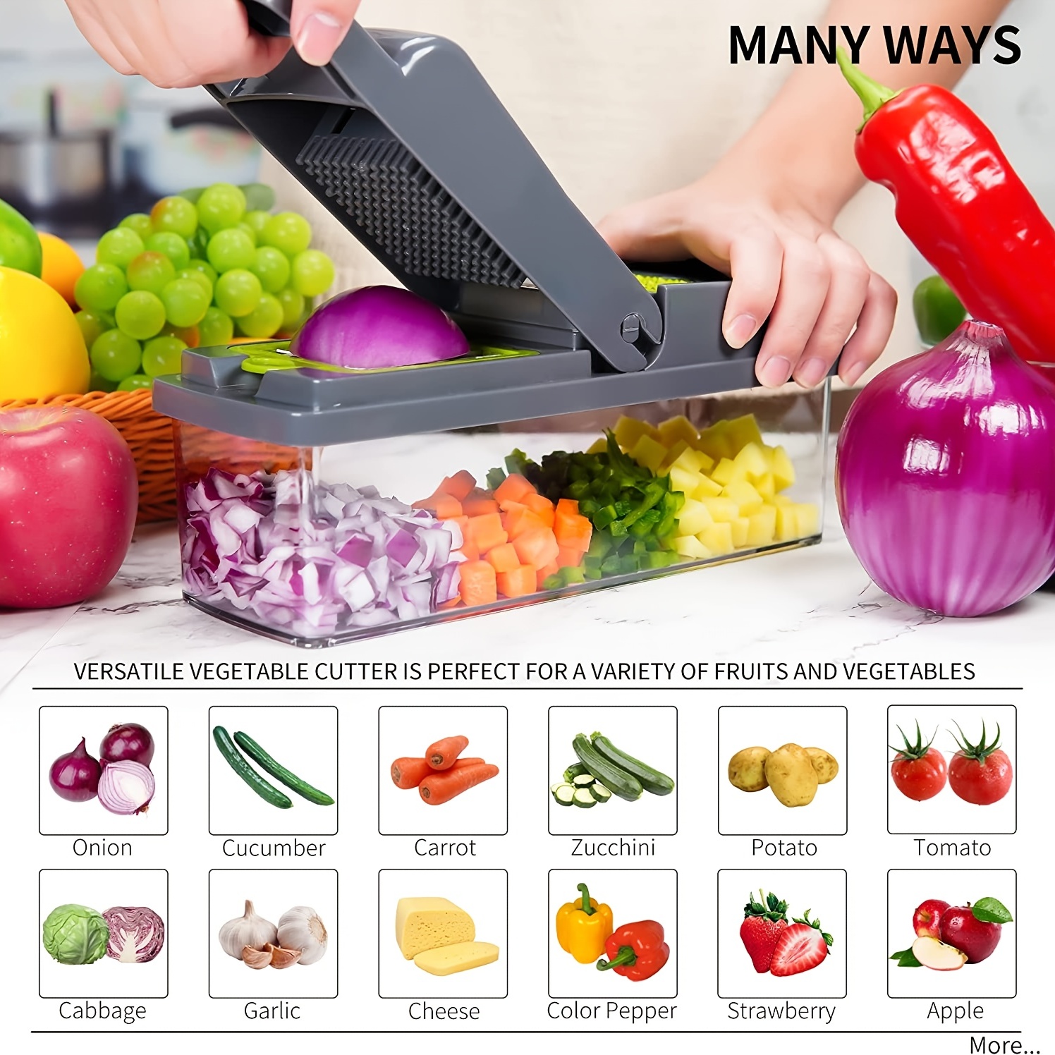 Manual 14 In 1 Vegetable Chopper, For Kitchen