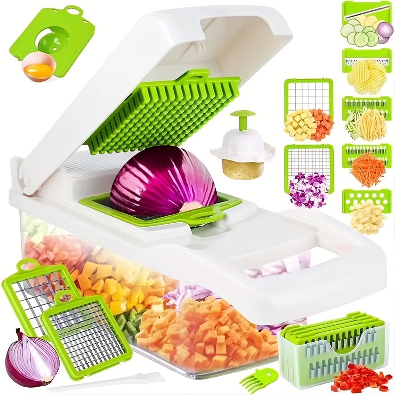 13in1 Vegetable Chopper And Fruit Slicer With 8 Blades And - Temu