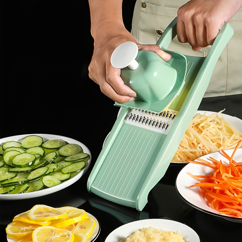 Mandoline Slicer for Kitchen, Chopping Artifact, Vegetable Slicer Cutter,  Food Slice and Julienne for Potatoes, Onions, Cucumbers, Carrots, Fruits,  Veggie Chopper for Vegetables Meal Prep, Gray 