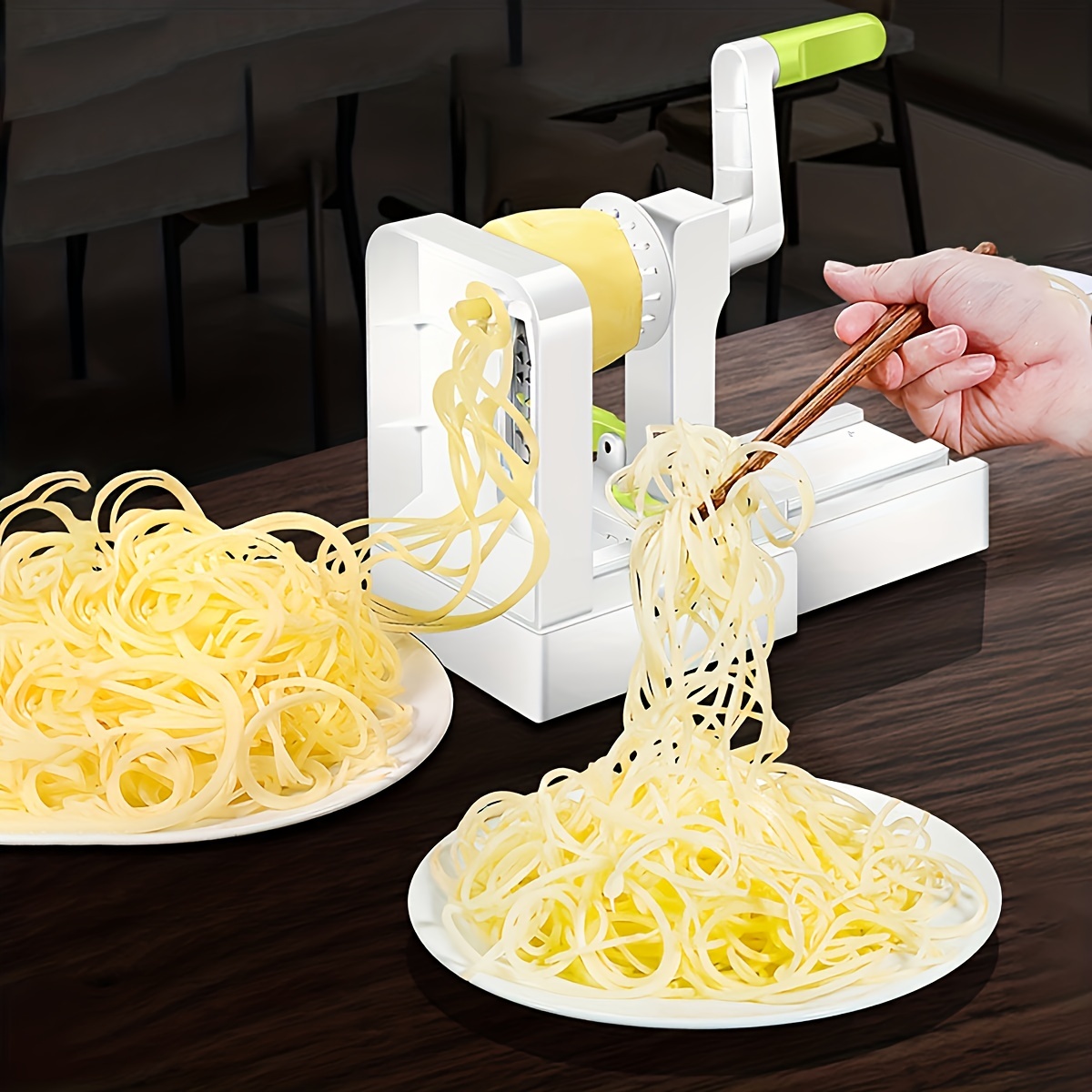  Vegetable Spiralizer Slicer 4 in 1 Rotating Blades Veggie  Spiralizer, Zucchini Noodle Maker with Strong Suction Cup, Multipurpose  Vegetable Cutter Slicer, Manual Zoodles Spiralizer for Potato Pasta: Home &  Kitchen