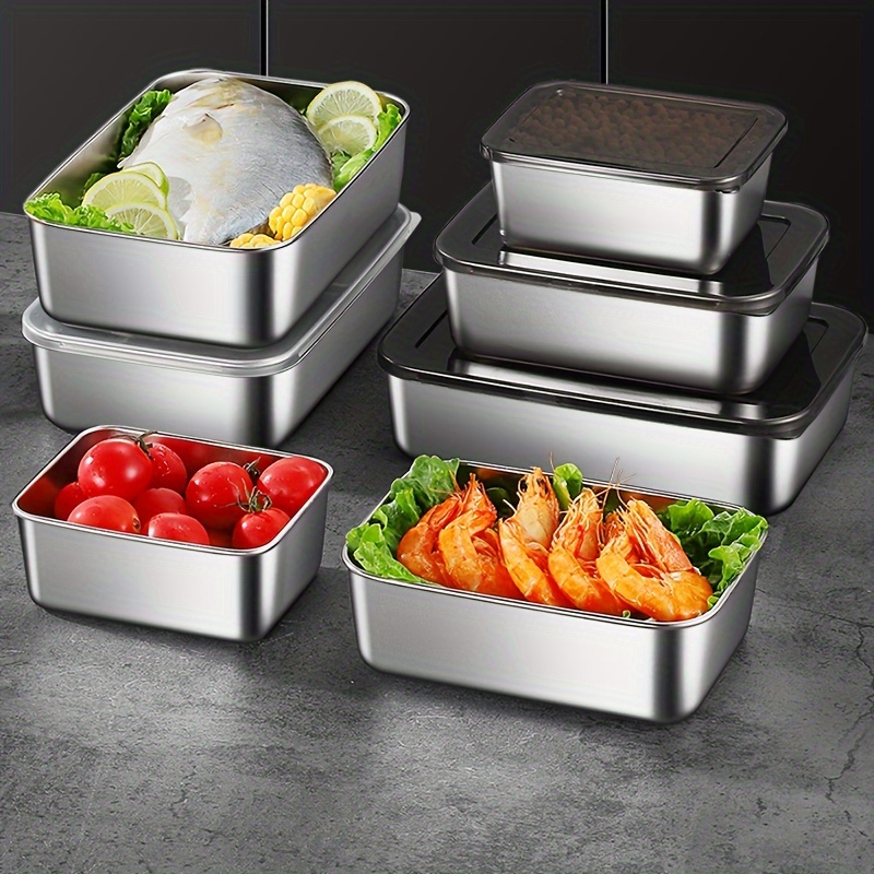 Stainless Steel Flat Bottom Tray Food Storage Shallow Trays Sushi