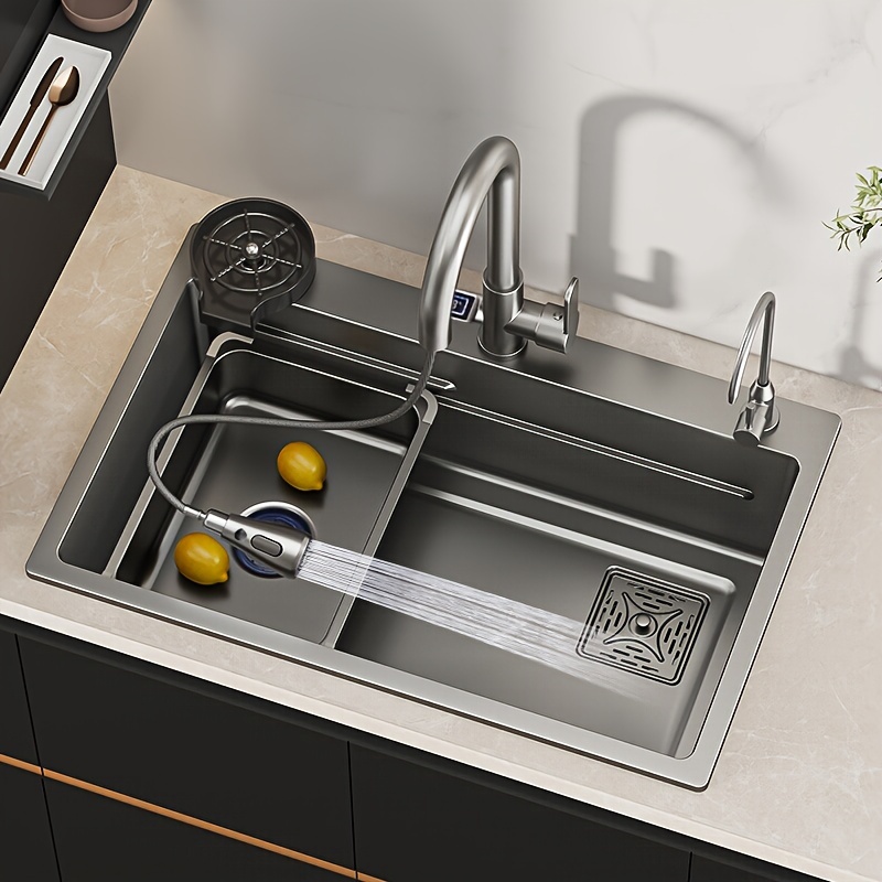 mDesign Modern Adjustable, Expandable Over Sink Sponger Holder Storage  Center - Kitchen Organizer Caddy for Scrubbers, Dish Wands, Vegetable  Brushes