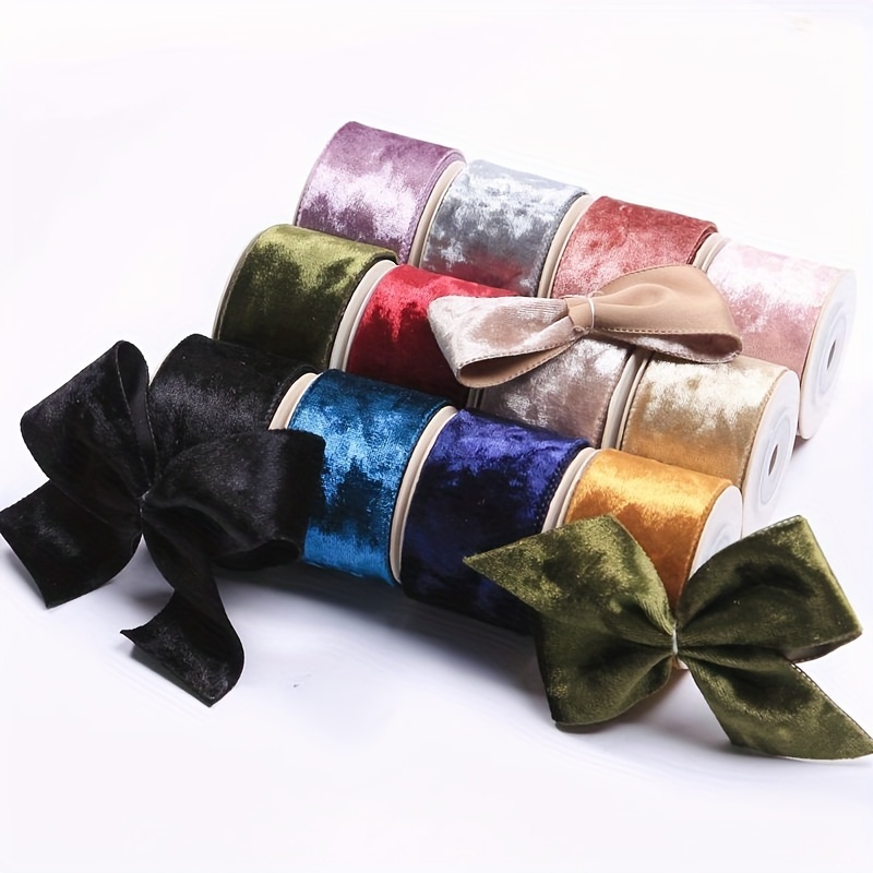 X 25 Yards Velvet Ribbon 4 Color Options perfect For Craft - Temu