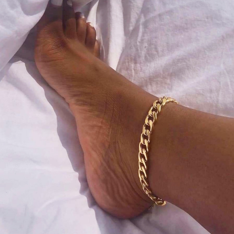 1pc Casual Boho Double Layered Chain Anklet Women Foot Jewelry