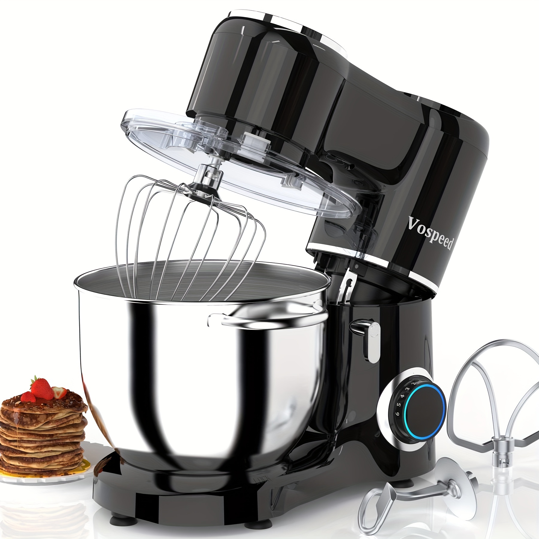 Howork Electric Stand Mixer,10+p Speeds With 6.5QT Stainless Steel  Bowl,Dough Hook, Wire Whip & Beater,for Most Home Cooks,Blue