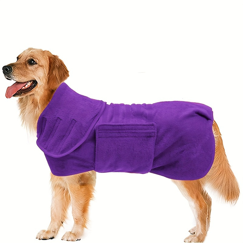  Toalla de secado para perros, material de microfibra, de secado  rápido, súper absorbente, de secado rápido, absorbe la humedad, con cuello  y cintura ajustables : Productos para Animales