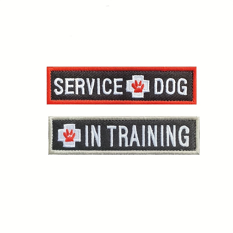 6 Pcs Luminous Dog Vest Patches, Service Dog Patch Removable Dog Harness Patches with Hook, Custom Name Patch Service Dog in Training, Military