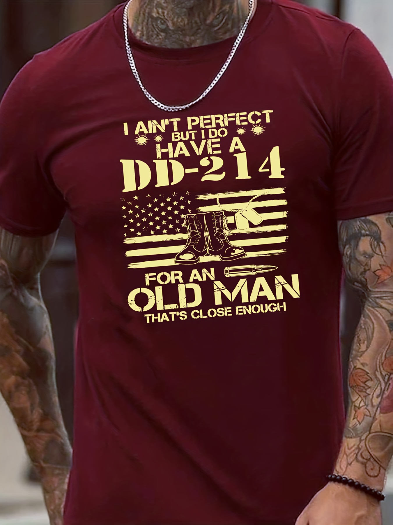 Veteran I Ain't Perfect but I do Have a dd-214 for an Old Man That's Close  Enough T-Shirt Black : Clothing, Shoes & Jewelry 