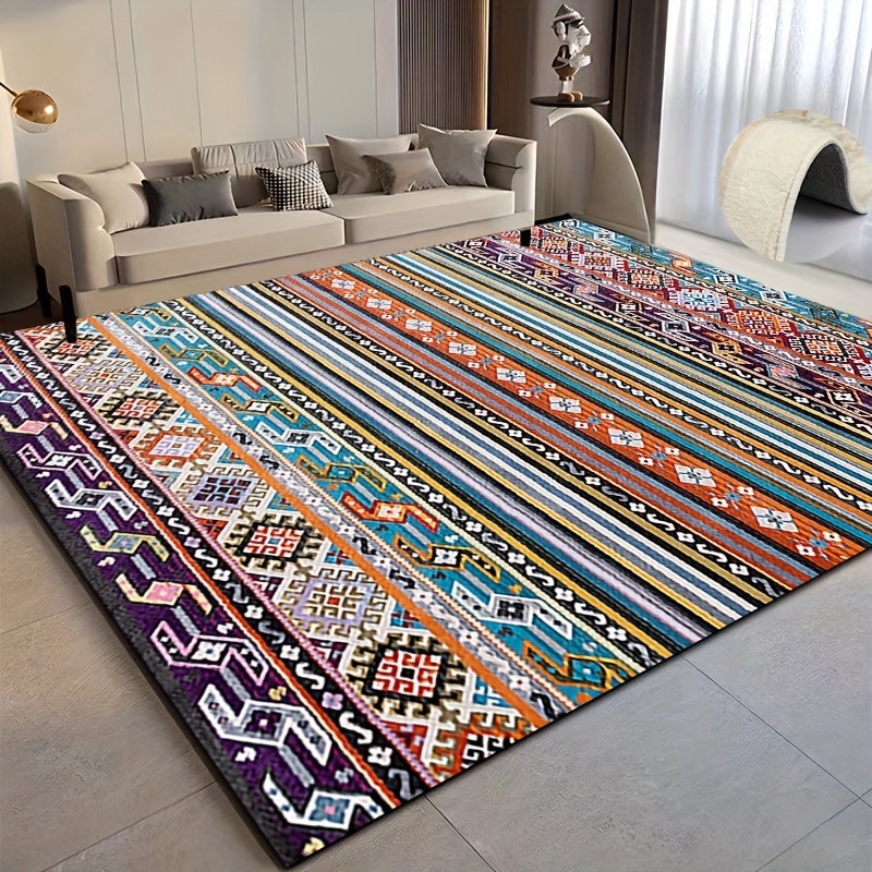 Vintage Bohemian Design Ornamental Carpet Area Rug Machine - Temu