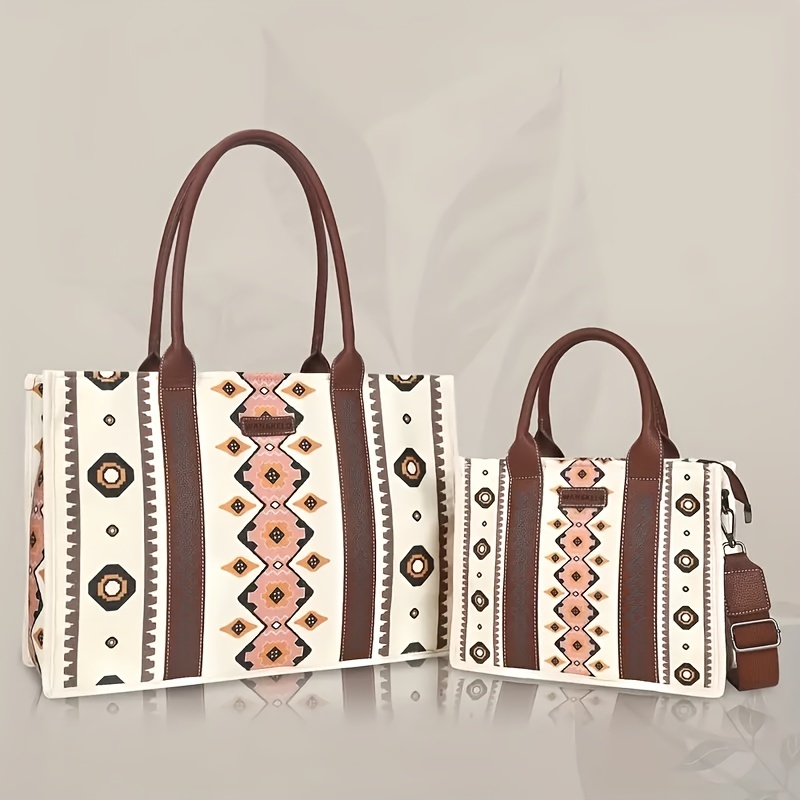 The Houston Tote Medium Braided Dark Brown with Fringe — Classic Boho Bags