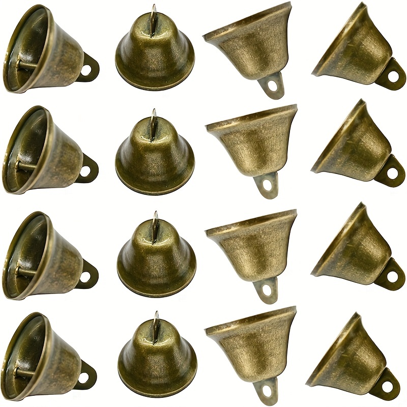 Visland Small Bells Jingle Bells Vintage Bells for Hanging Christmas Wind Chimes Making Dog Training Doorbell Wedding Decor, 10pcs, Silver