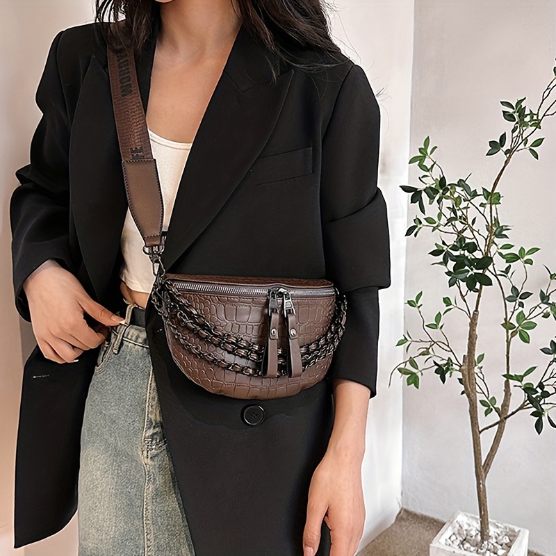 Fashion Thick Chain Female Sling Waist Pack Casual Thread Quilted Female  Belt Bag Elegant Fanny Pack Bum Bag Female Belt Bag