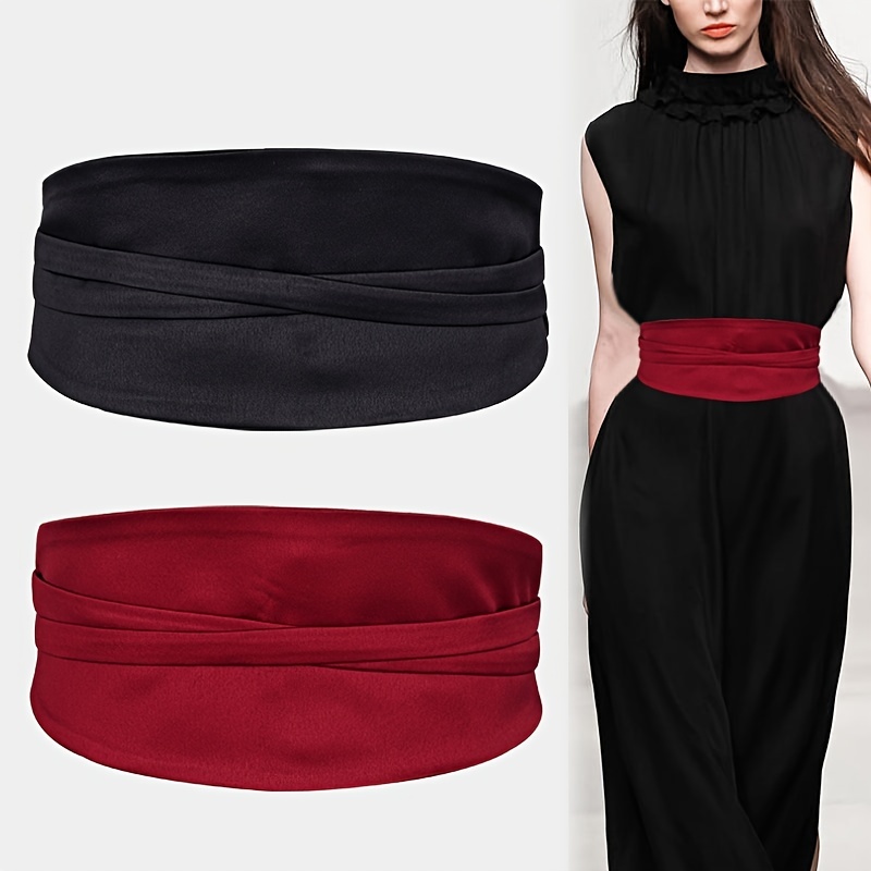 Stylish Pu Leather Obi Belts Elegant Bowknot Wide Waist Belt Dress Girdle  For Women - Temu Italy
