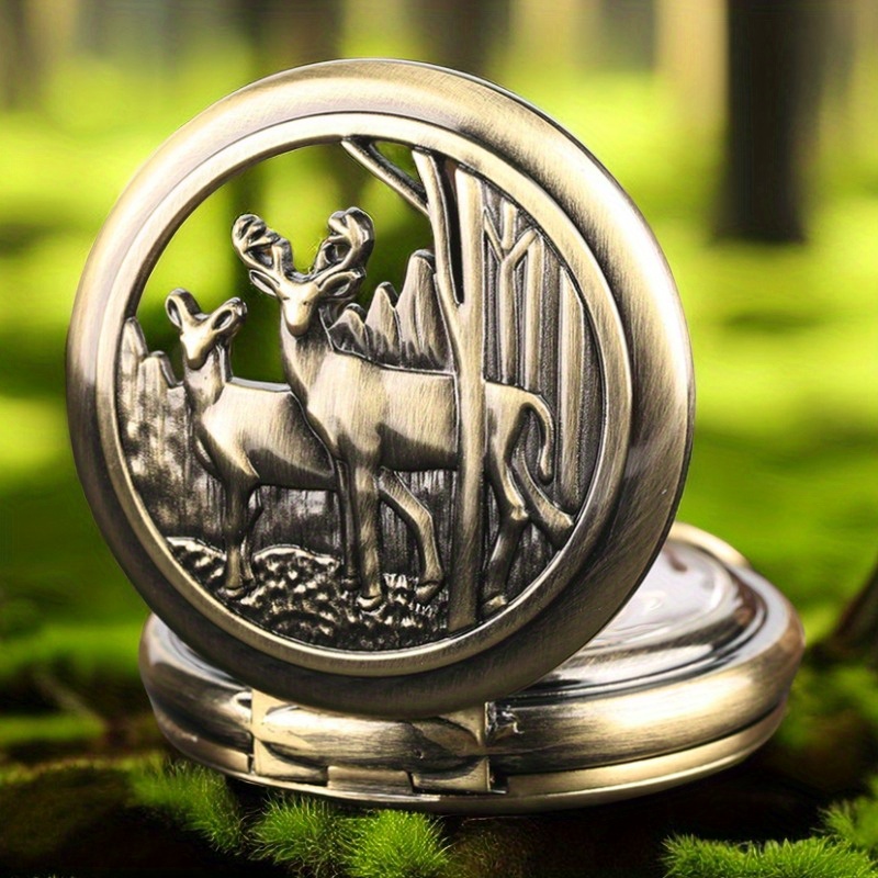 Majestron quartz on sale pocket watch deer