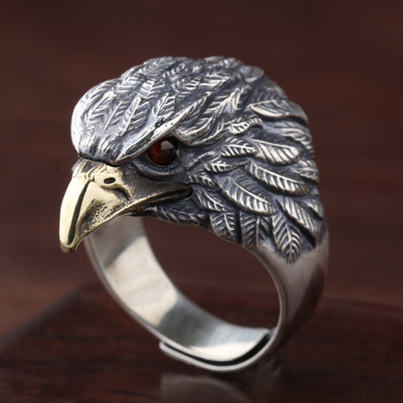 Bague En Acier Titane Tête Lion Aigle Homme Accessoire - Temu Belgium