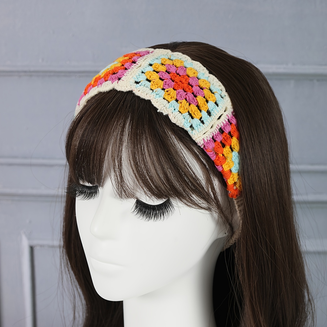 Femmes tricoté bandeaux hiver chaud Crochet tête enveloppement large  élastique bandeau de cheveux avec accessoires bandeaux pour dame