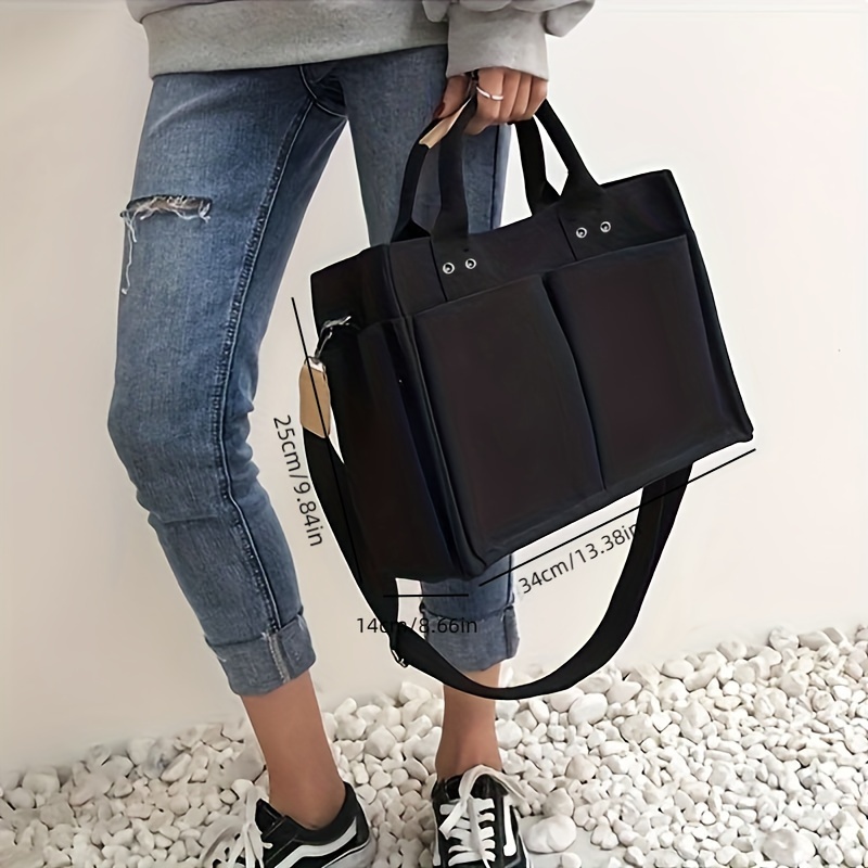 Fashion Canvas Tote Bag, Women's Trendy Shoulder Bag For Work & School,  Casual Music Note Print Shopping Bag - Temu Bahrain