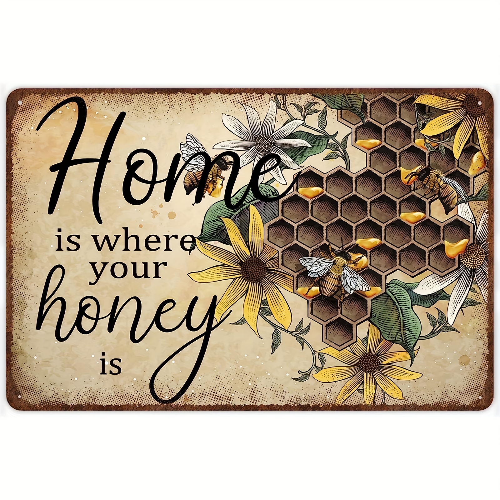 Bee Metal Square Small Sign Retro Sign Funny Decorative Sign - Temu