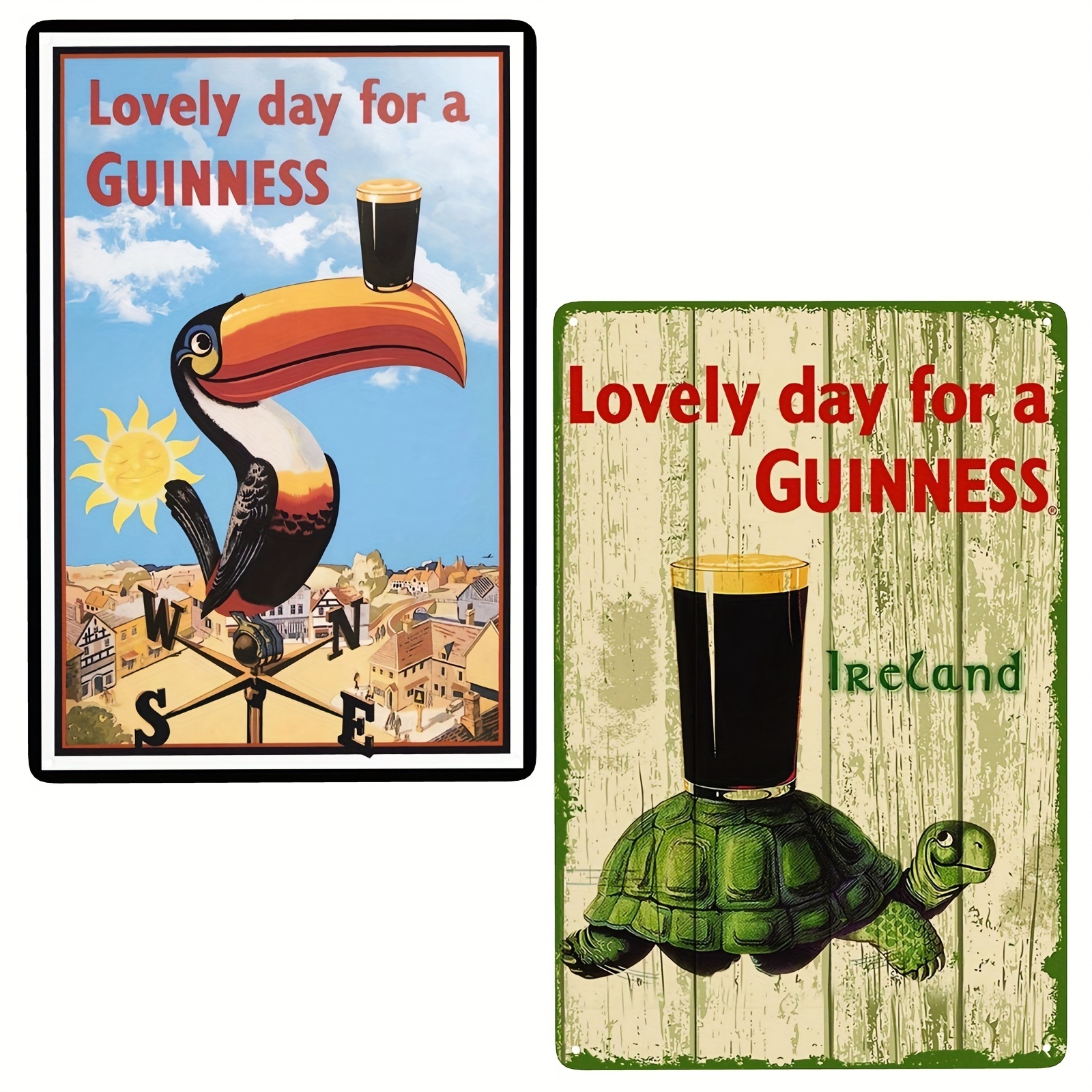 Beer Pint Glass - Guinness Draught - Lovely day For A Guinness - Turtle