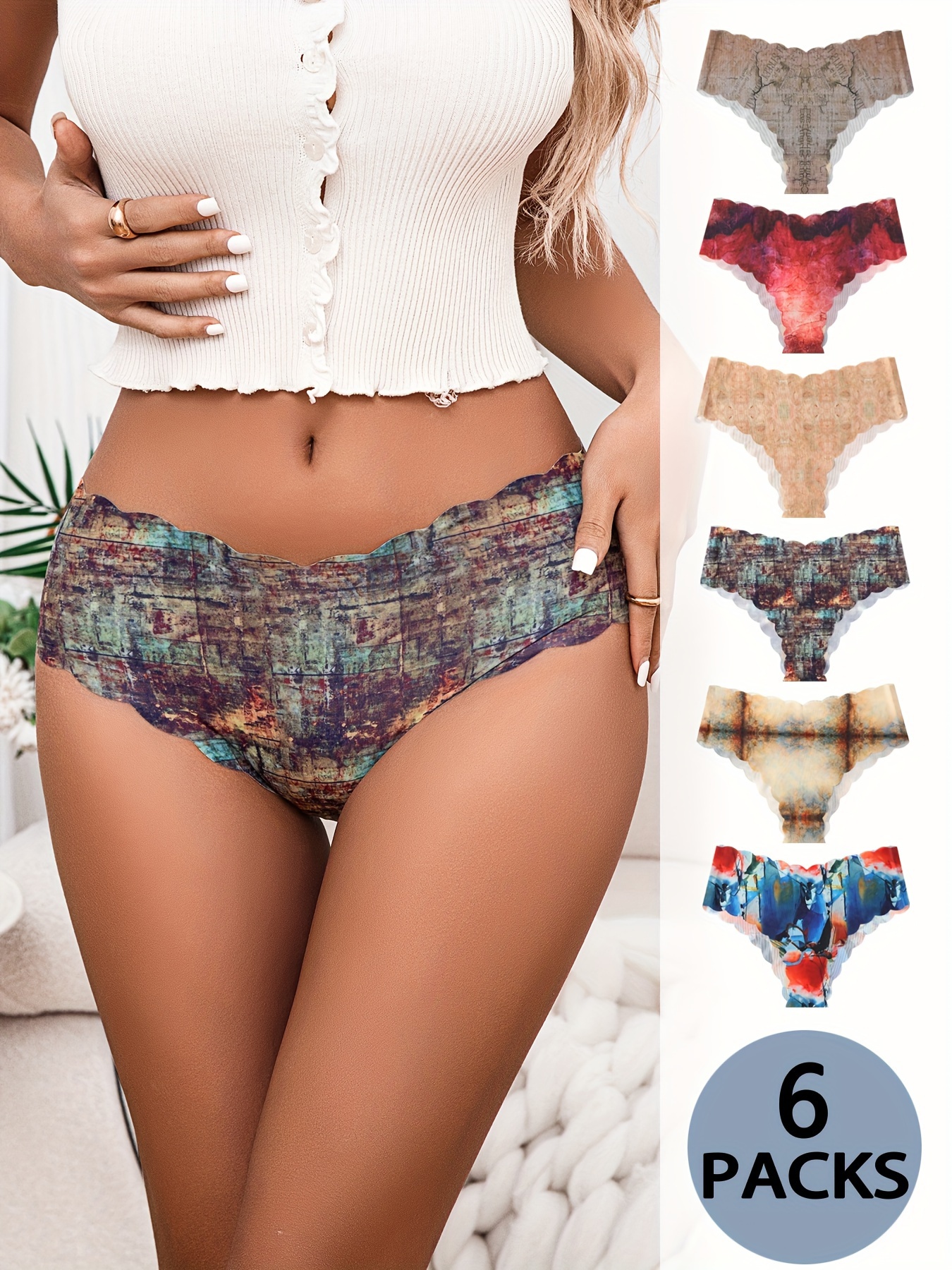 Chinese New Year Floral Letter Print Briefs Comfy Breathable