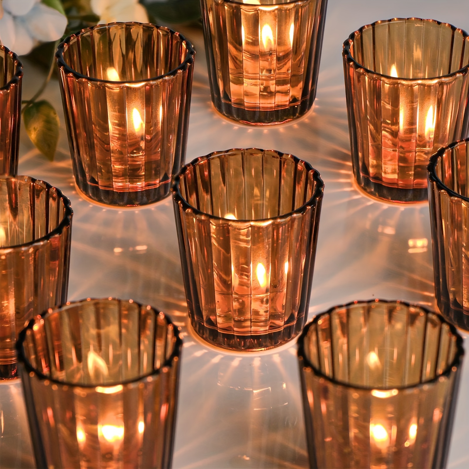 12pcs Votive Candle Holders, Crown Glass Tealight Candle Holder For  Wedding, Makeup Sponge Holder, Jewelry Storage