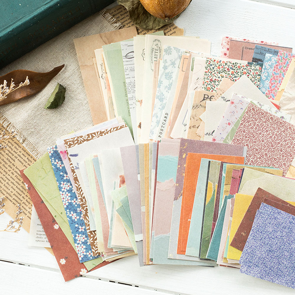 60pcs Newspaper Scrapbooking Cardstock Paper Pad Vintage Stamped Paper Diy  Decorative Paper Crafts For Diy Album