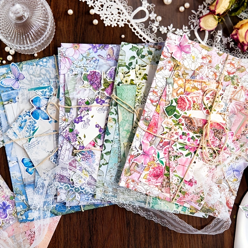 Vintage Flower Leaves Pattern Paper Pads Floral Decorative - Temu