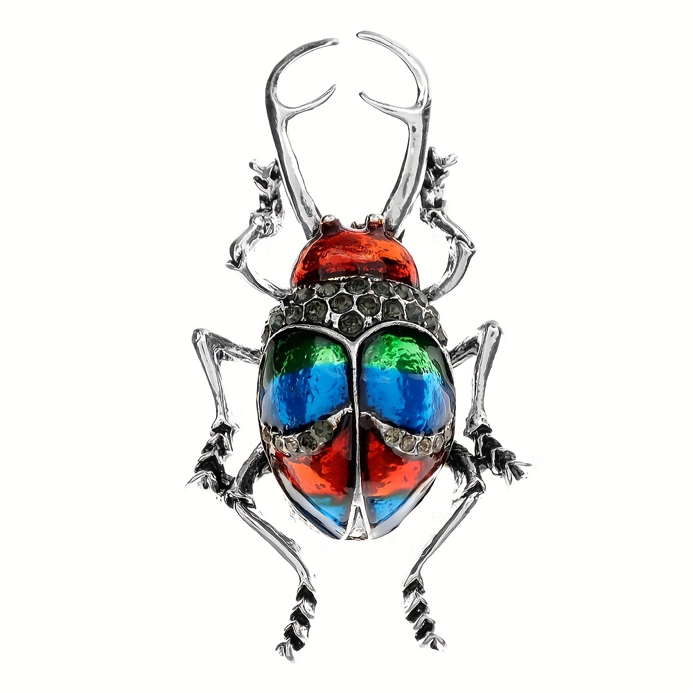 Inlaid Shiny Rhinestone Mantis Shape Alloy Brooch Vintage - Temu